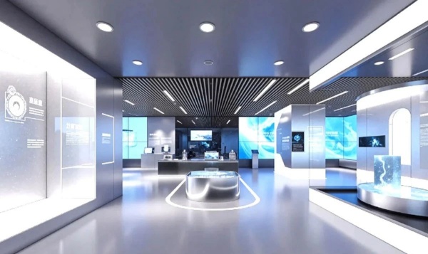 極簡科技風(fēng)展廳解碼未來企業(yè)的空間語言